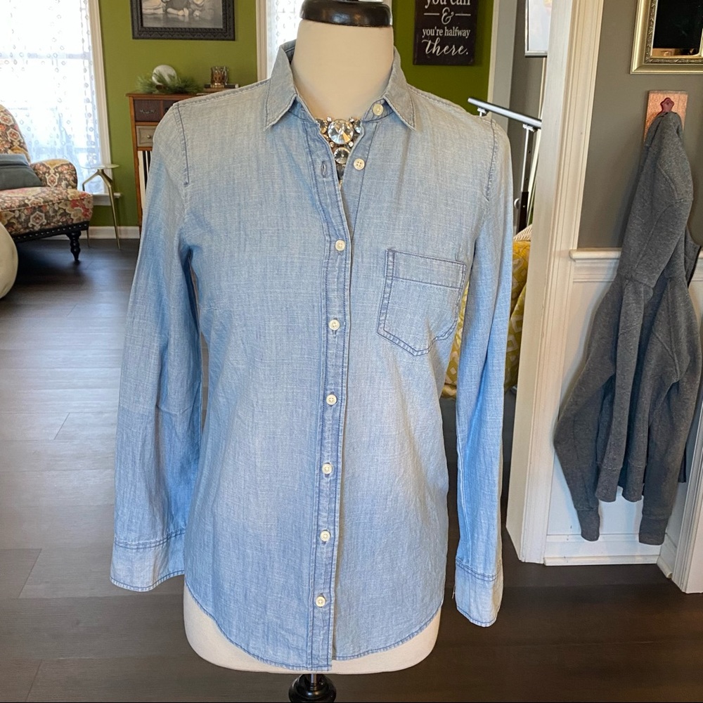 J crew light blue button down xs